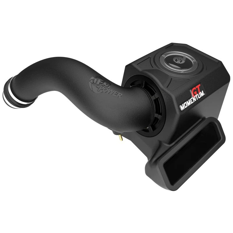 aFe Power Momentum GT cold air intake system for VW Atlas featuring a sealed black XLPE housing and silicone intake tube.