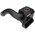 aFe Momentum GT cold air intake for VW Atlas featuring a black XLPE housing, clear sight window, and blue Pro 5R air filter
