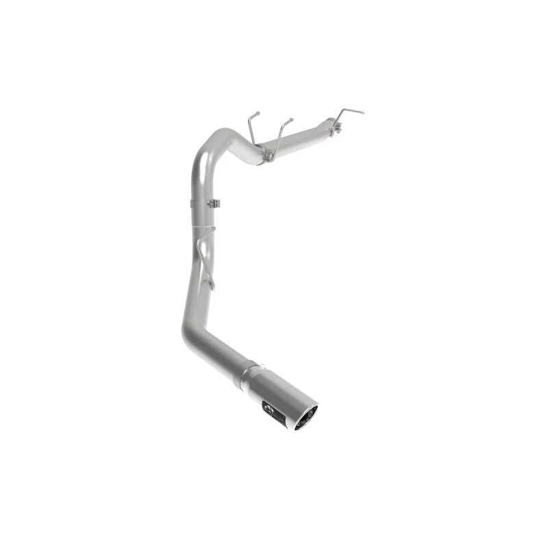aFe Apollo GT Series axle-back exhaust system for Ford F-250 F-350 featuring 409 stainless steel and 6-inch polished tip.