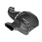 aFe Power Black Series carbon fiber cold air intake system with Pro 5R blue filter media for 6.4L HEMI V8 engines.