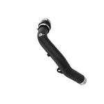 aFe BladeRunner 2-1/2 inch wrinkle black aluminum hot charge pipe with 5-ply silicone coupling and SmartSeal clamps.