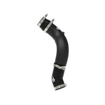 Wrinkle black aFe BladeRunner 3-1/2 inch aluminum cold charge pipe with silicone couplings and T-bolt clamps
