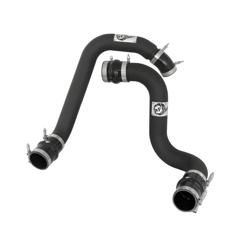 aFe Power BladeRunner wrinkle black 3-inch aluminum hot and cold side intercooler tubes for Ford 6.0L diesel