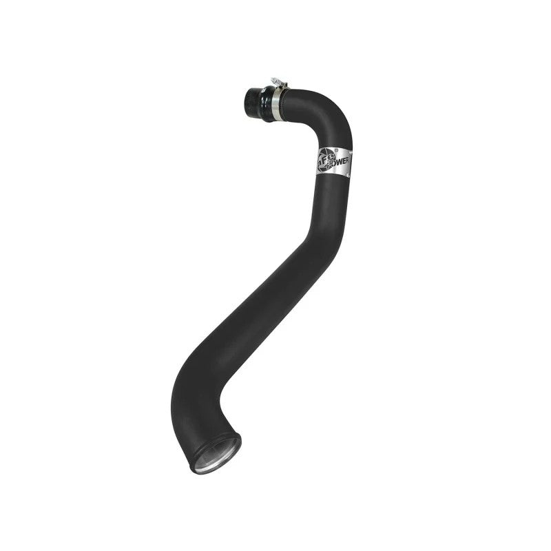 aFe BladeRunner black powder-coated 3-inch aluminum intercooler hot side charge pipe for 2001-2004 GM 6.6L Duramax trucks