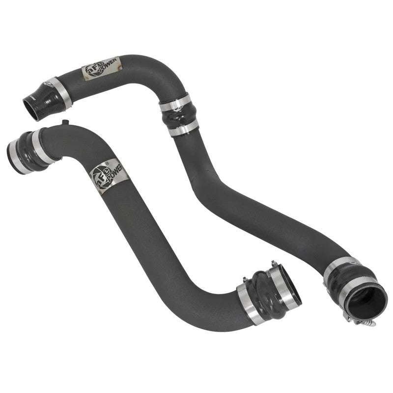 aFe Power BladeRunner 3-inch black powder-coated aluminum hot and cold side intercooler charge pipes for GM 6.6L LML diesel