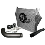Red powder-coated 3-inch aluminum hot and cold side intercooler tubes for 1994-2002 Dodge Ram 5.9L diesel trucks.