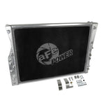 aFe BladeRunner Street Series brushed aluminum radiator with 4-row core and TIG-welded end tanks for Ford 6.4L diesel.