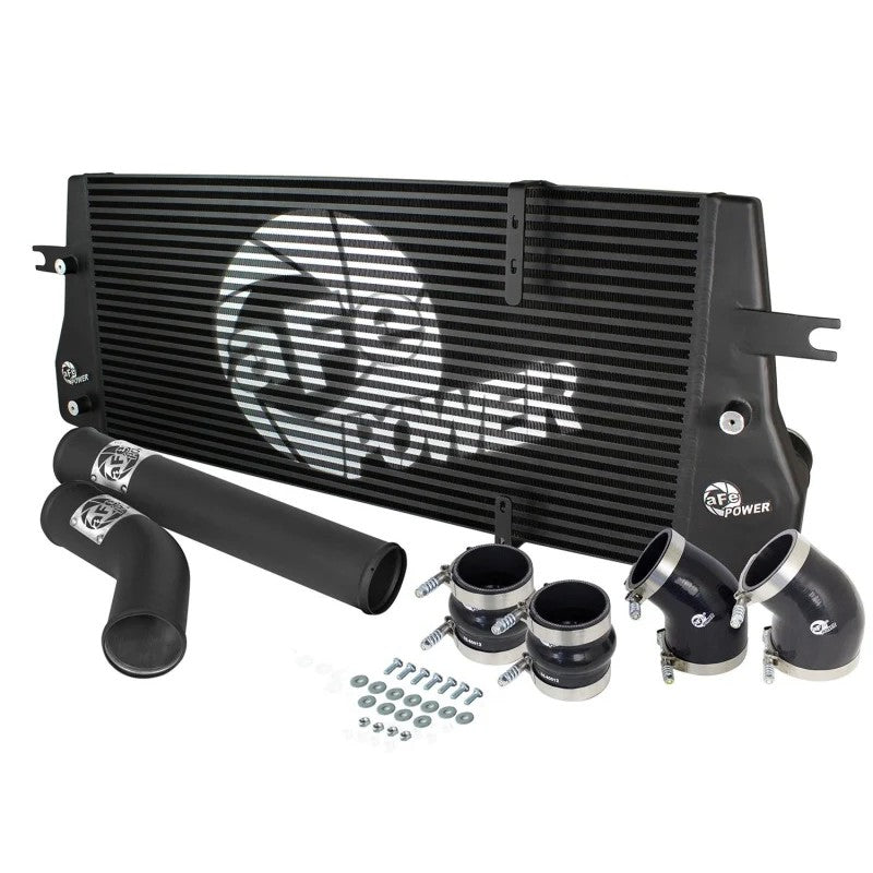 aFe BladeRunner Street Series intercooler and stainless steel tubes for 1994-2002 Dodge Ram 5.9L diesel.
