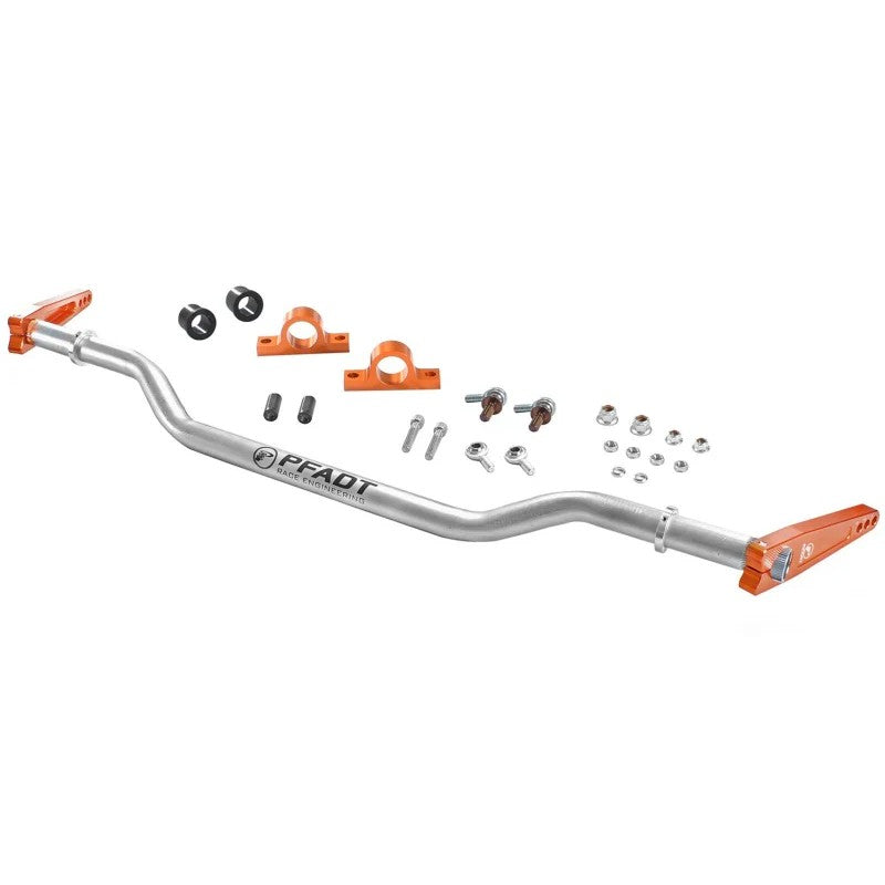 aFe Control PFADT Series Drag Racing Rear Sway Bar with orange 7050-T7 aluminum arms and Chromoly torsion bar for C5/C6 Corvette.