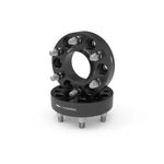 Pair of aFe CONTROL black anodized forged aluminum hub-centric wheel spacers with studs for Ford F-150.