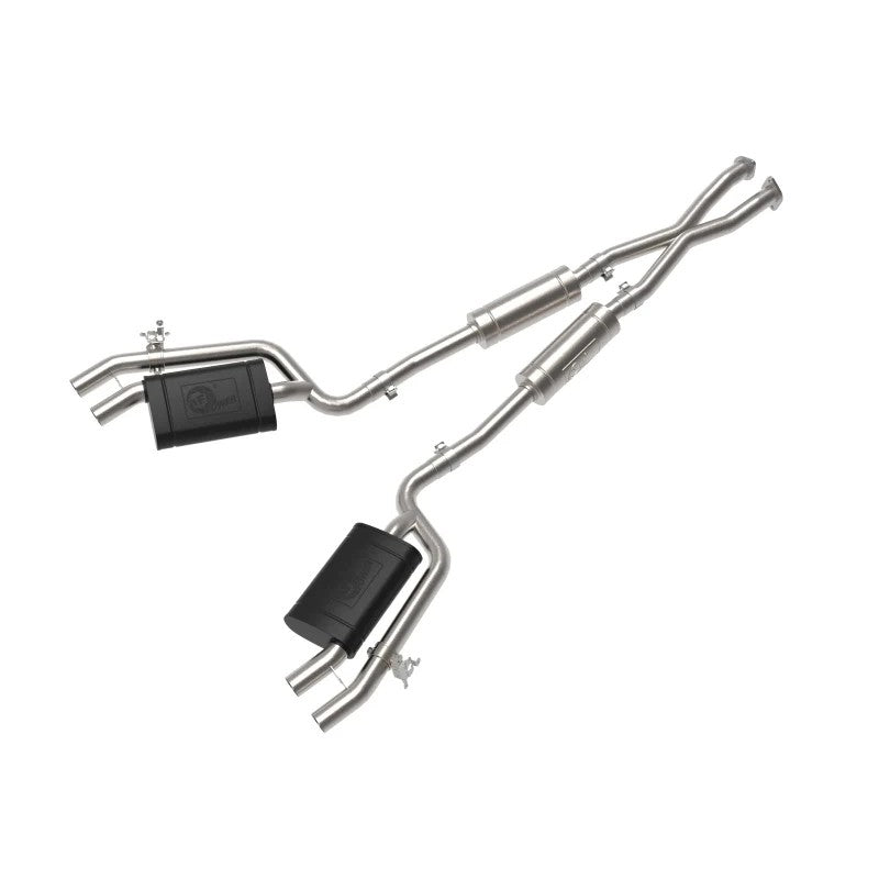 aFe Gemini XV 2.5-inch 304 stainless steel cat-back exhaust with electronic cutout valves and wireless remotes.
