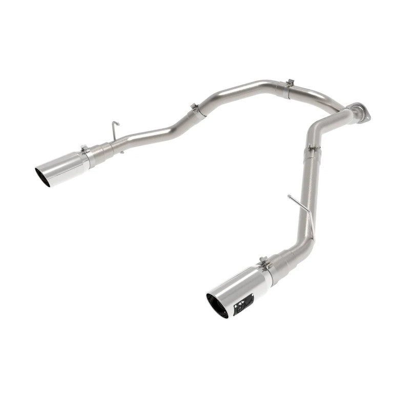 aFe Large Bore-HD 3 inch 409 stainless steel DPF-back exhaust with dual 5 inch polished tips for 2020-2023 Ram 1500.