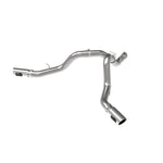 aFe Large Bore-HD 4-inch 409 stainless steel DPF-back exhaust with dual 5-inch polished intercooled tips.