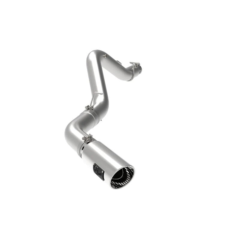 aFe Large Bore-HD 5 inch 409 stainless steel DPF-back exhaust system with 6 inch polished intercooled tip