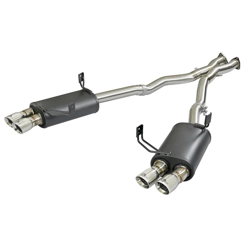 aFe MACH Force-Xp 304 stainless steel cat-back exhaust with quad polished tips for 2006-2008 BMW Z4 M.