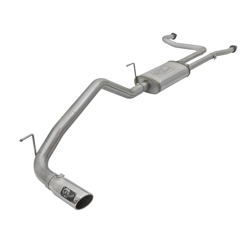 aFe MACH Force-Xp stainless steel cat-back exhaust system with high-flow muffler and 4.5 inch polished exhaust tip.