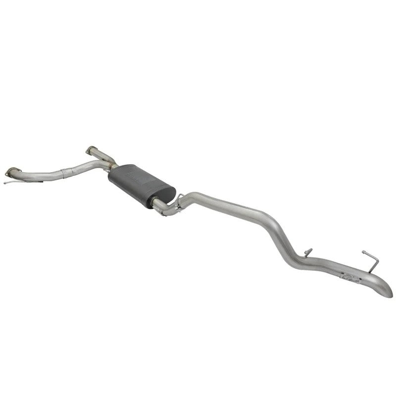 aFe MACH Force-Xp 3-inch 304 stainless steel cat-back exhaust with black muffler and Hi-Tuck tailpipe for Nissan Armada.
