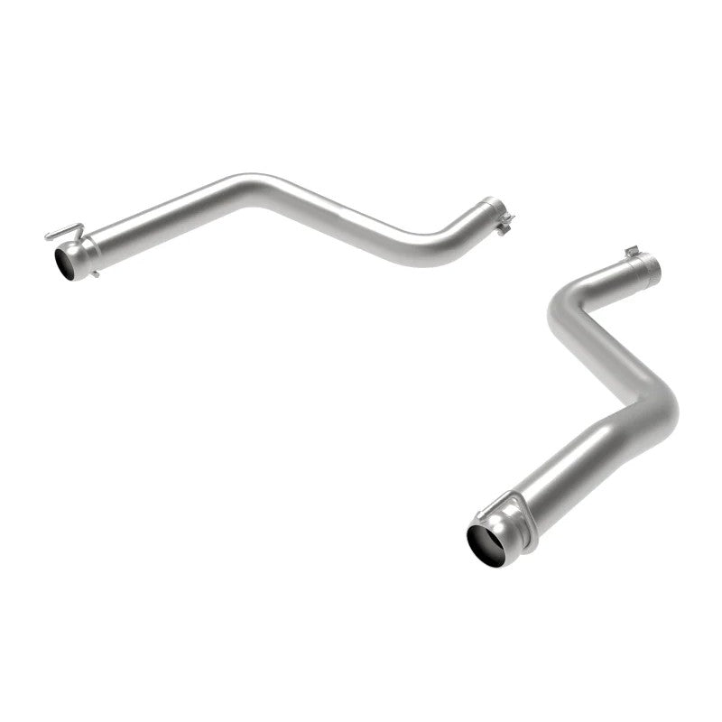 aFe POWER MACH Force-XP axle-back exhaust system featuring 3-inch 409 stainless steel tubing and polished tips.