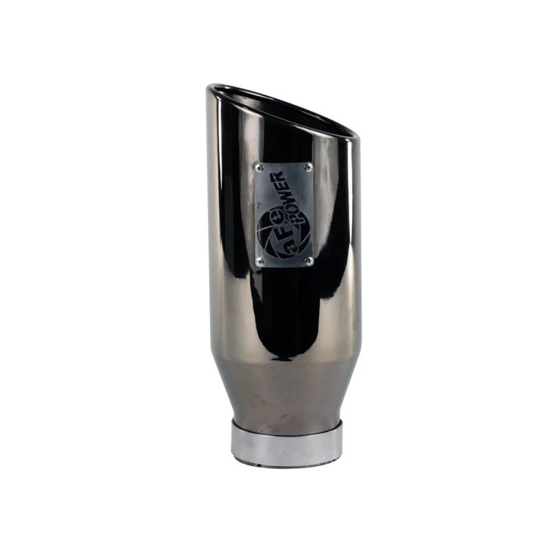 aFe Power MACHForce XP black chrome 304 stainless steel exhaust tip with 4 inch inlet and 6 inch rolled edge outlet