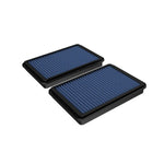aFe Magnum FLOW Pro 5R high-performance oiled cotton air filter with blue polyurethane frame and deep pleats.
