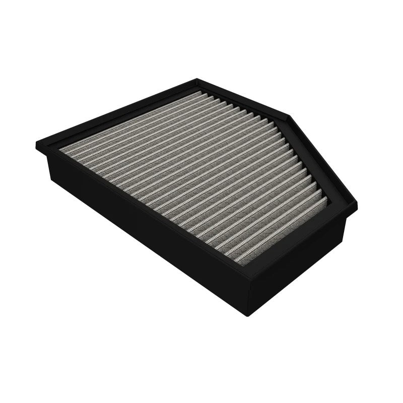 aFe POWER Magnum FLOW Pro DRY S flat panel air filter with blue oil-free synthetic media and black polyurethane frame.