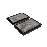 aFe Magnum FLOW Pro DRY S air filter with grey synthetic media and a black 360-degree polyurethane frame.