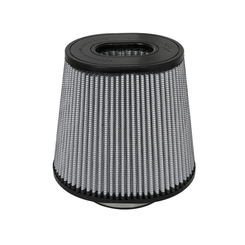aFe Power Pro DRY S universal tapered air filter with 4.5 inch flange and black inverted top.