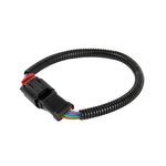 aFe Power 12-inch MAF extension harness for Ford trucks featuring factory-style connectors and black protective looming.