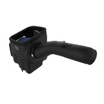 aFe Magnum FORCE Stage-2 intake system with open-element XLPE housing and Pro 5R air filter for 2017-2019 GM HD trucks.