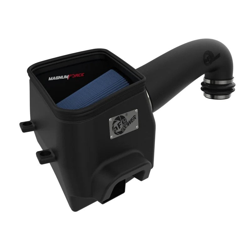aFe Power Magnum FORCE Stage-2 cold air intake system with black XLPE housing and blue Pro 5R cone air filter.