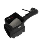 aFe Power Magnum FORCE Stage-2 intake system with blue Pro DRY S filter and black XLPE housing for GM trucks.