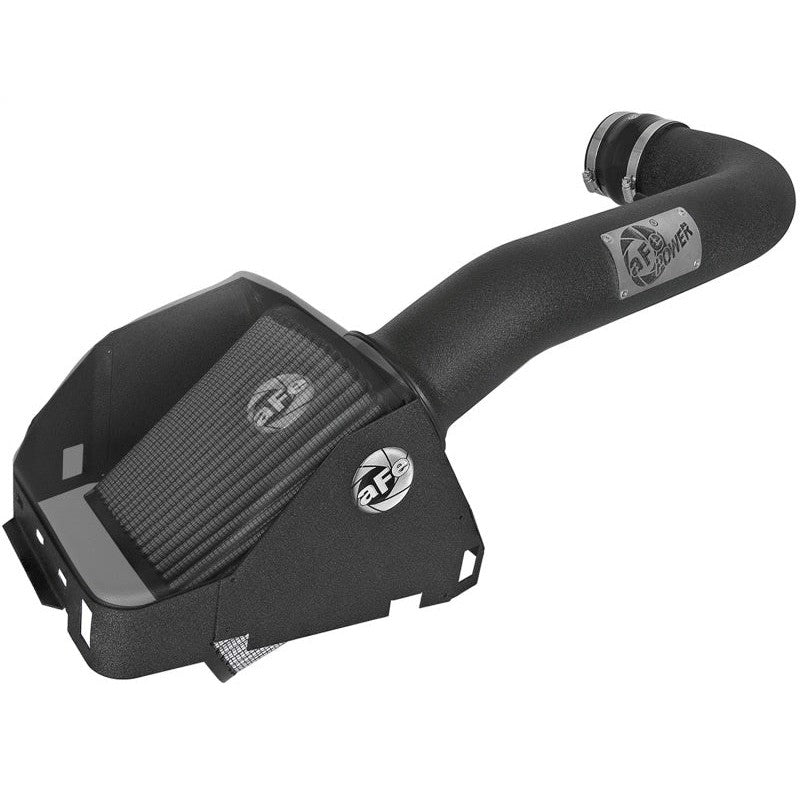 aFe Magnum FORCE Stage-2 cold air intake with wrinkle-black aluminum tube and 7.5-inch Pro DRY S air filter.