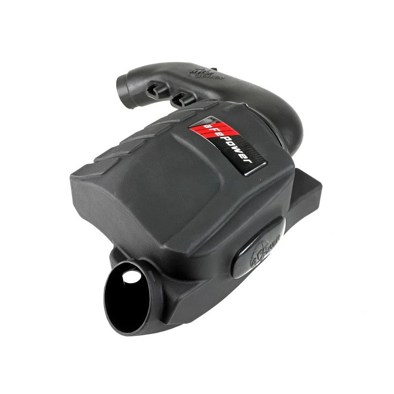 aFe Power Magnum FORCE Stage-2 Si intake with black XLPE housing and Pro DRY S synthetic filter for BMW X5 and X6.