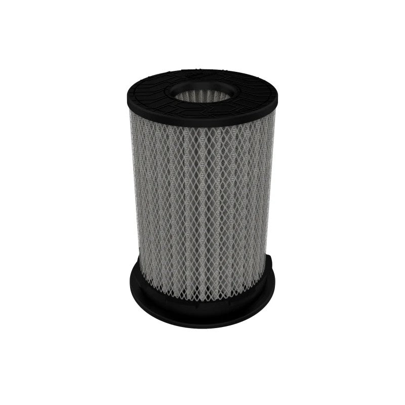 aFe MagnumFLOW Pro DRY S performance air filter featuring an inverted top and blue 3-layer synthetic media.