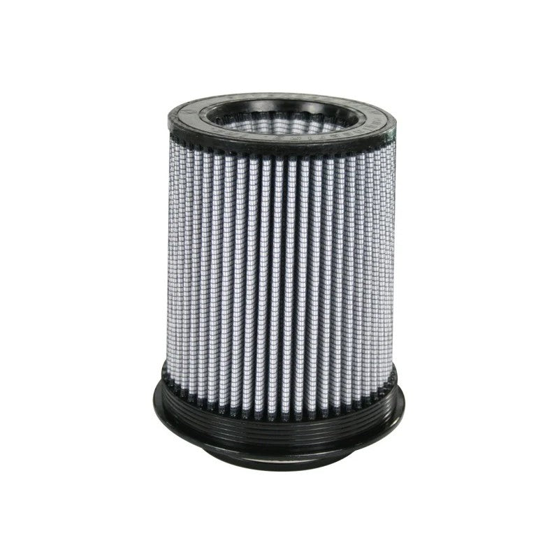 aFe MagnumFLOW Pro DRY S conical air filter with grey synthetic media and 4-inch black polyurethane flange.