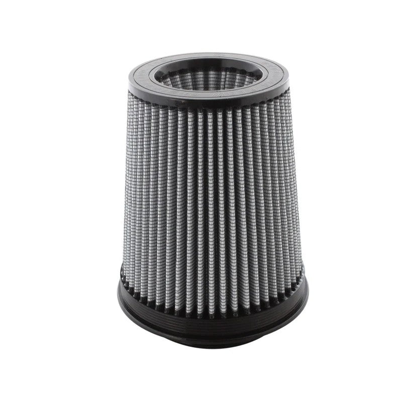 aFe Power MagnumFLOW Pro DRY S conical air filter with 5-inch flange and black polyurethane base and top