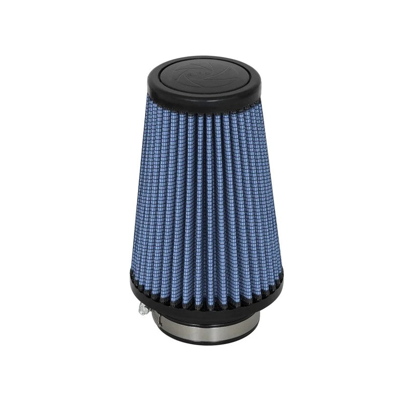 Tapered aFe Power Magnum FLOW Pro 5R air filter with purple oiled cotton gauze pleats and black polyurethane flange.