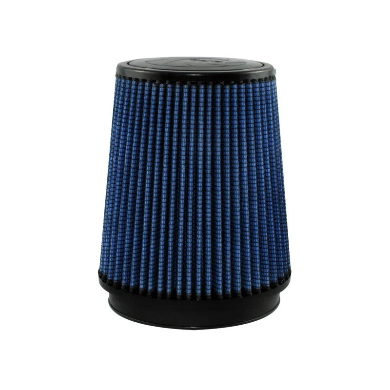 aFe Power Magnum FLOW Pro 5R conical performance air filter with blue oiled cotton gauze and black polyurethane base