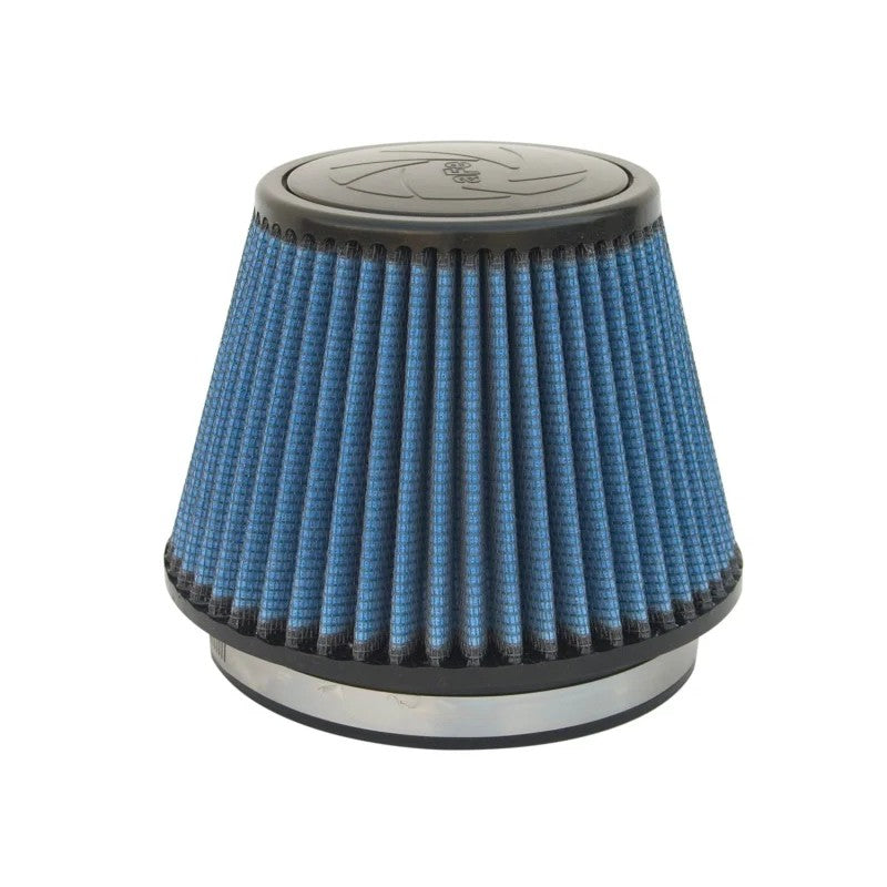 aFe Power MagnumFLOW Pro 5R universal tapered air filter with blue oiled cotton media and black polyurethane base.