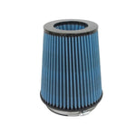 aFe Power MagnumFLOW Pro 5R inverted air filter with blue oiled cotton gauze and black polyurethane flange