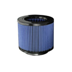aFe Power MagnumFLOW Pro 5R conical air filter featuring blue oiled cotton gauze and a black polyurethane base and top.