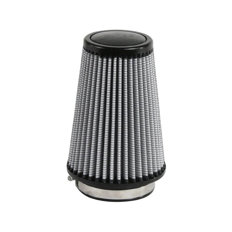 aFe MagnumFLOW Pro DRY S conical air filter with 3.5-inch flange, 7-inch height, and gray oil-free synthetic media.
