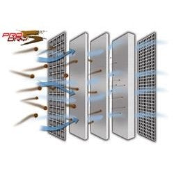 aFe Power Pro DRY S conical air filter featuring blue synthetic media and a black 4-inch polyurethane flange.