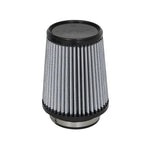 aFe Power MagnumFLOW Pro DRY S conical air filter with grey synthetic media and black polyurethane base and top.