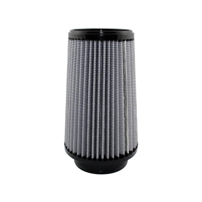 Conical aFe MagnumFLOW Pro DRY S air filter with gray synthetic media and black polyurethane top and base.
