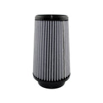 Conical aFe MagnumFLOW Pro DRY S air filter with gray synthetic media and black polyurethane top and base.