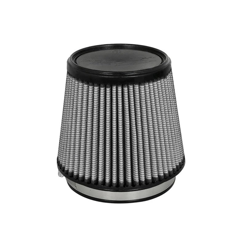 aFe Power MagnumFLOW Pro DRY S conical air filter with 5.5 inch flange and blue synthetic oil-free media.