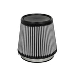 aFe Power MagnumFLOW Pro DRY S conical air filter with 5.5 inch flange and blue synthetic oil-free media.