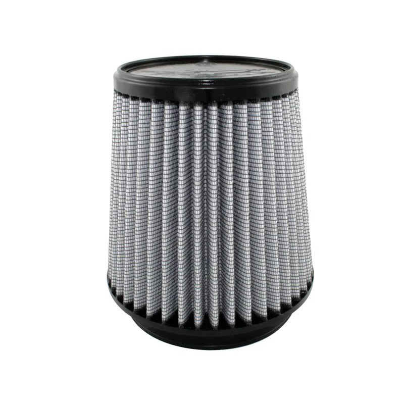 aFe MagnumFLOW Pro DRY S conical performance air filter with grey synthetic media and black polyurethane flange.