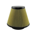 aFe MagnumFLOW Pro-GUARD 7 conical performance air filter with black polyurethane base and blue oiled 7-layer media.